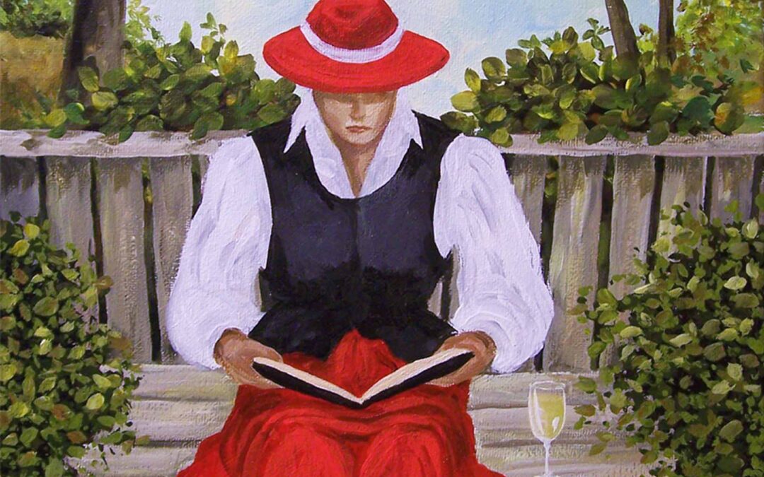 Gwendolyn McShepard Art Red Reading Bonnet 1